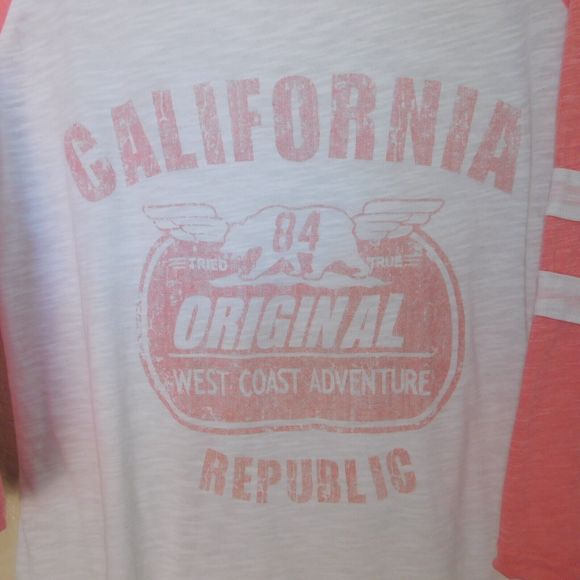 Reflex California Tee Shirt Retro Graphic 3/4 Sleeve Casual Thin Tee Shirt Logo - Picture 4 of 8